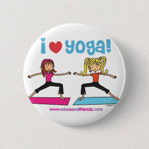 i love yoga 6 cm round badge