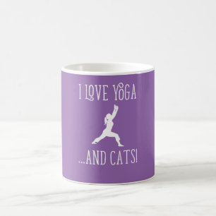 I love Yoga and Cats for Dark Background Mug