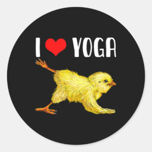 I Love Yoga Chicken Cute By Chicken Yoga Gift Mom  Classic Round Sticker