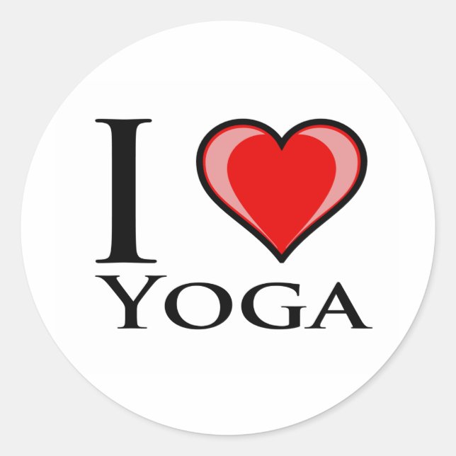 I Love Yoga Classic Round Sticker (Front)