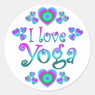 I Love Yoga Classic Round Sticker