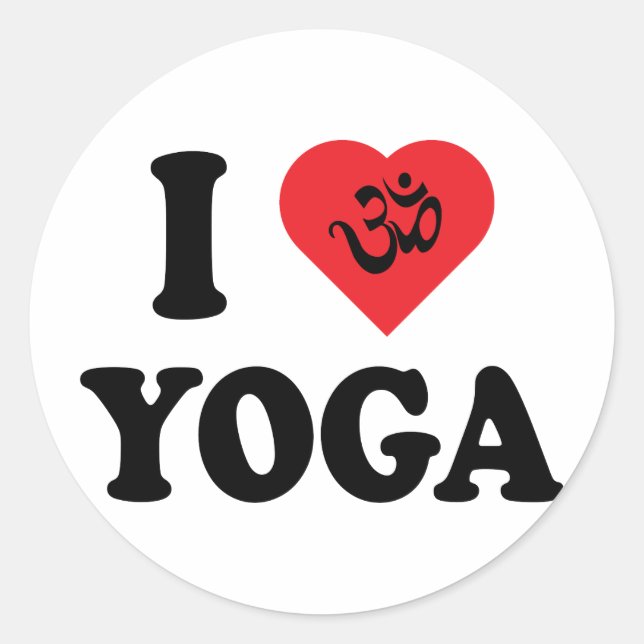 I Love Yoga Classic Round Sticker (Front)