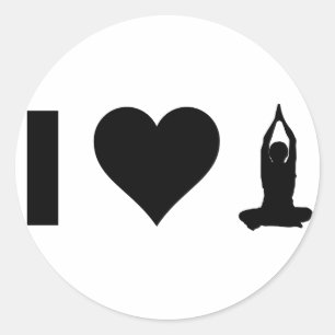 I Love Yoga Classic Round Sticker