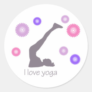 I Love Yoga cool design! Classic Round Sticker