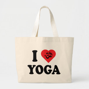 I Love Yoga Gift Large Tote Bag