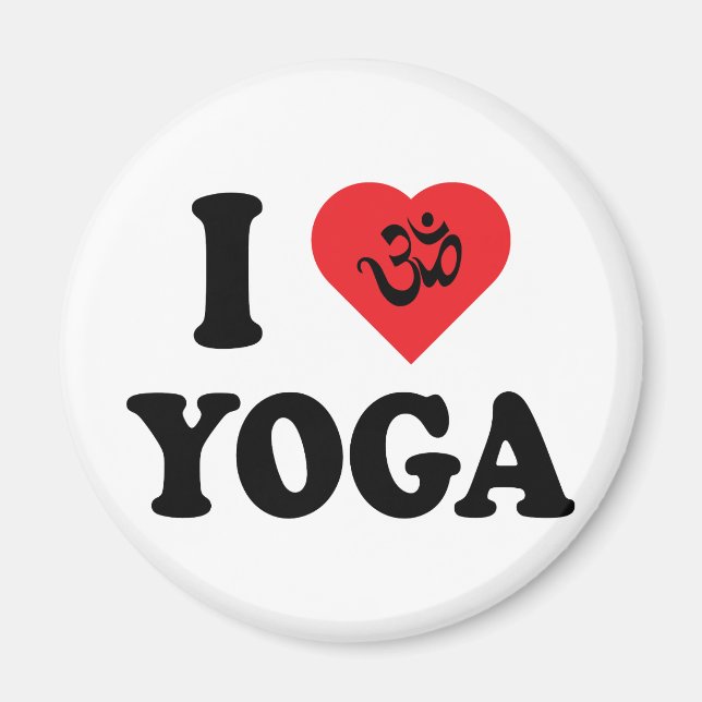 I Love Yoga Gift Magnet (Front)