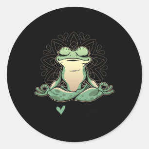 I Love Yoga I Heart Yoga Frog  Classic Round Sticker