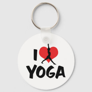I Love Yoga Keychain