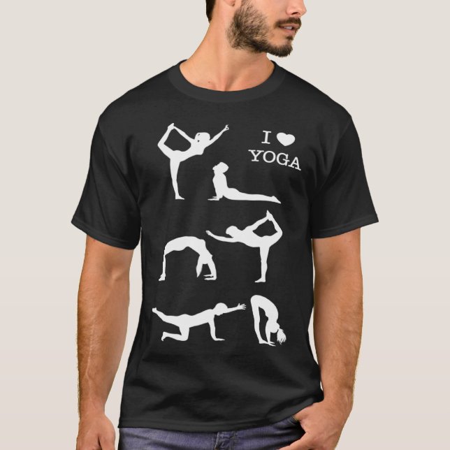 I Love Yoga Men Women Yoga Poses T-Shirt (Front)