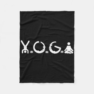 I Love Yoga Teacher Lover Yoga Addict Saying Fleece Blanket