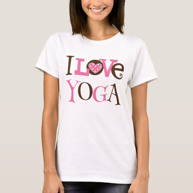 I Love Yoga Womens Sports T-shirt (Front)
