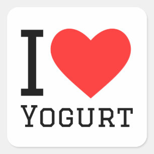 I love yogurt square sticker