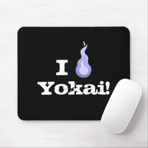 I Love Yokai! Japanese Flame Spirit Mouse Pad