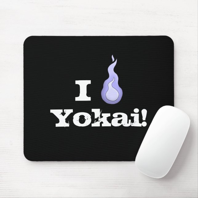 I Love Yokai! Japanese Flame Spirit Mouse Pad (With Mouse)