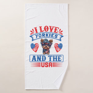 I love Yorkies and the USA 01 Bath Towel