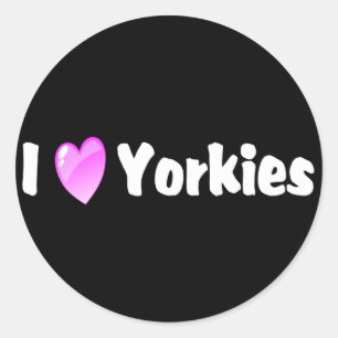 I Love Yorkies Classic Round Sticker