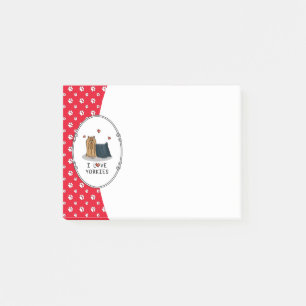 I Love Yorkies (I Love Yorkshire Terriers) - Cute Post-it Notes