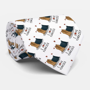I Love Yorkies (I Love Yorkshire Terriers) hearts Tie