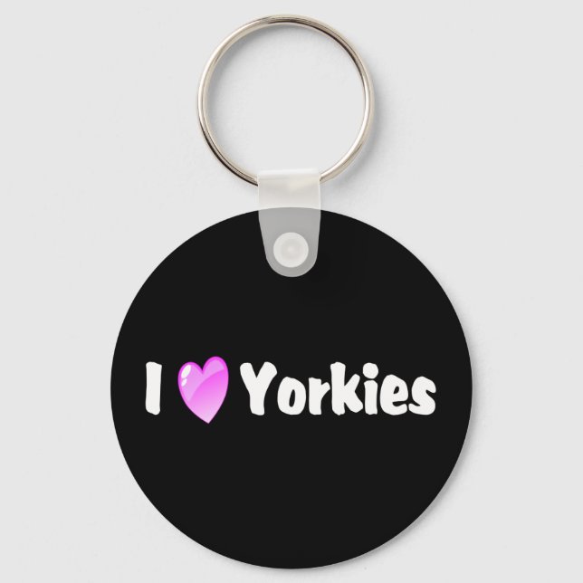 I Love Yorkies Key Ring (Front)
