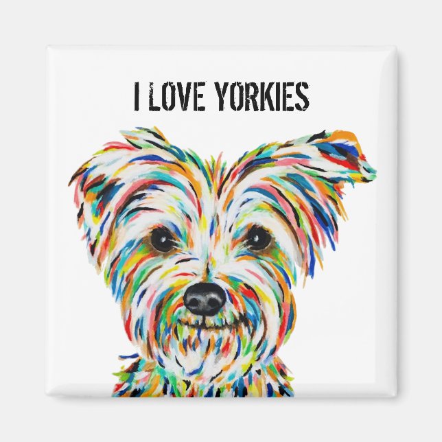 I Love Yorkies Magnet (Front)