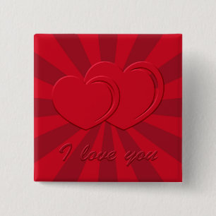 I love you 15 cm square badge