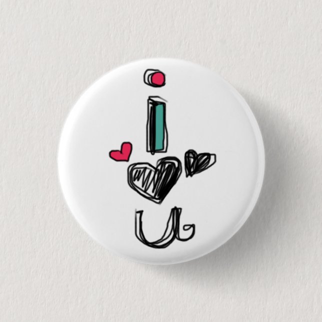 i love you 3 cm round badge (Front)