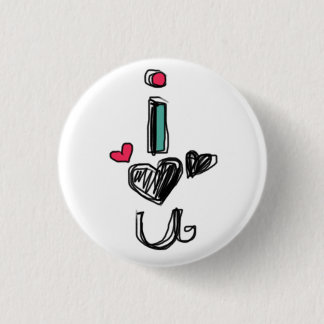 i love you 3 cm round badge