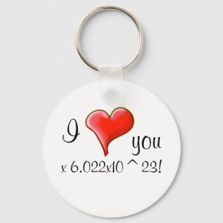 I love you 6.022x10^23! key ring