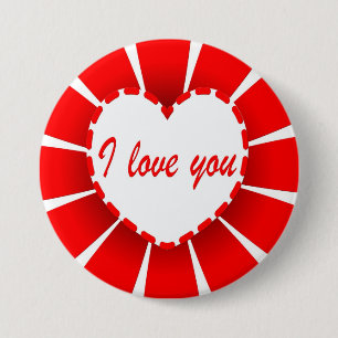 I love you 7.5 cm round badge