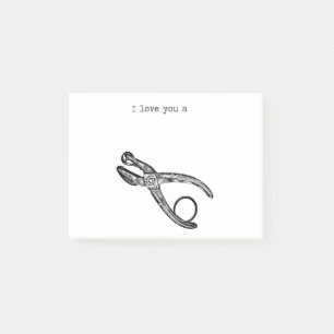 I love you a holepunch post-it notes