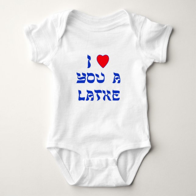 I Love You a Latke Baby Bodysuit (Front)