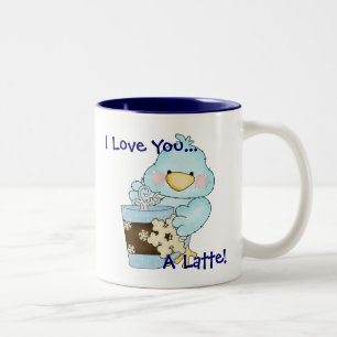 I LOVE YOU A LATTE Blue Bird Winter Coffee Mug