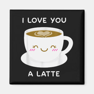 I Love You A Latte Coffee Lover Heart Valentine Gi Magnet