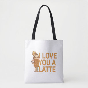 I Love You A Latte Couples Romance Tote Bag