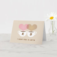 I Love You A Latte Custom Monogram Initials Coffee