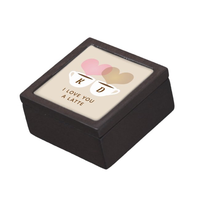 I Love You A Latte Custom Monogram Initials Coffee Gift Box (Side)