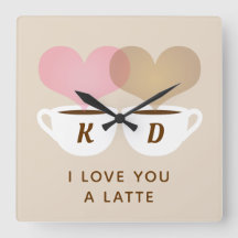 I Love You A Latte Custom Monogram Initials Coffee