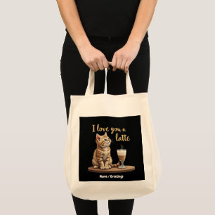 I Love You a Latte: Cute Valentine Coffee Pun  Tote Bag
