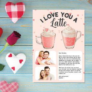 I Love You a Latte Personalised Valentine's Day Holiday Card
