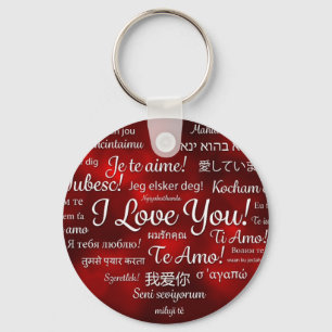 I love you a lot of languages keychain