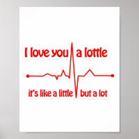 I love you a lottle, heartbeat cute romantic meme