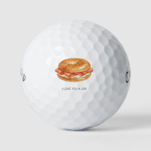'I Love You A Lox' Humour And Heart Playful Foodie Golf Balls