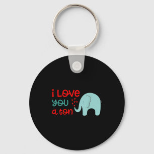 I Love You A Ton Elephant Valentine’s Day Key Ring