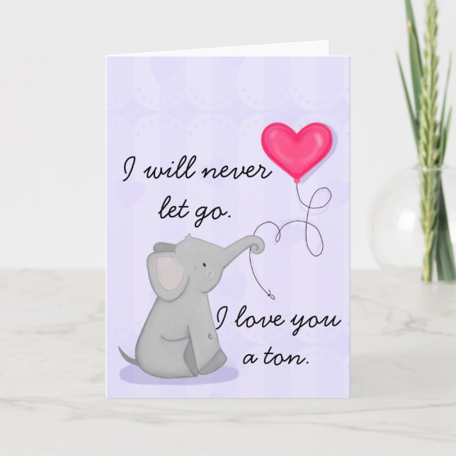 I love you a Tonne Elephant Card (Front)