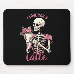I love you a valentines day skeleton mouse pad