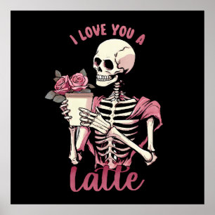 I love you a valentines day skeleton poster