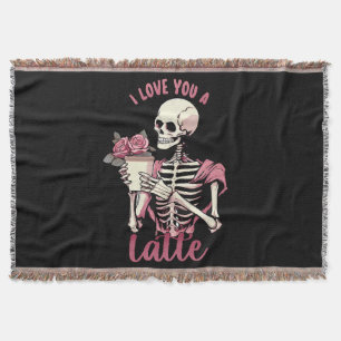 I love you a valentines day skeleton throw blanket