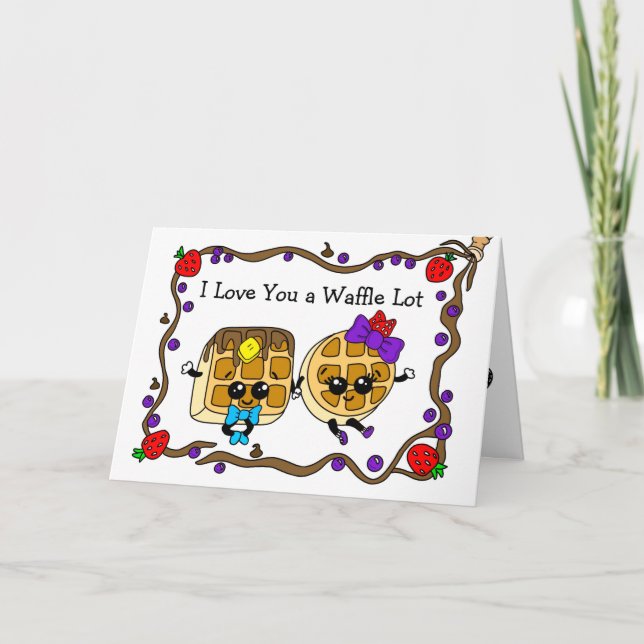 I Love You a Waffle Lot, Happy Valentine's Day Card (Front)