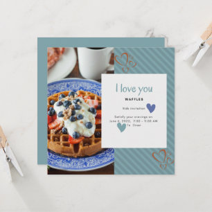 I Love You A Waffle Lot Heart Kids  Invitation