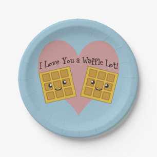 I Love You a Waffle Lot! Paper Plate